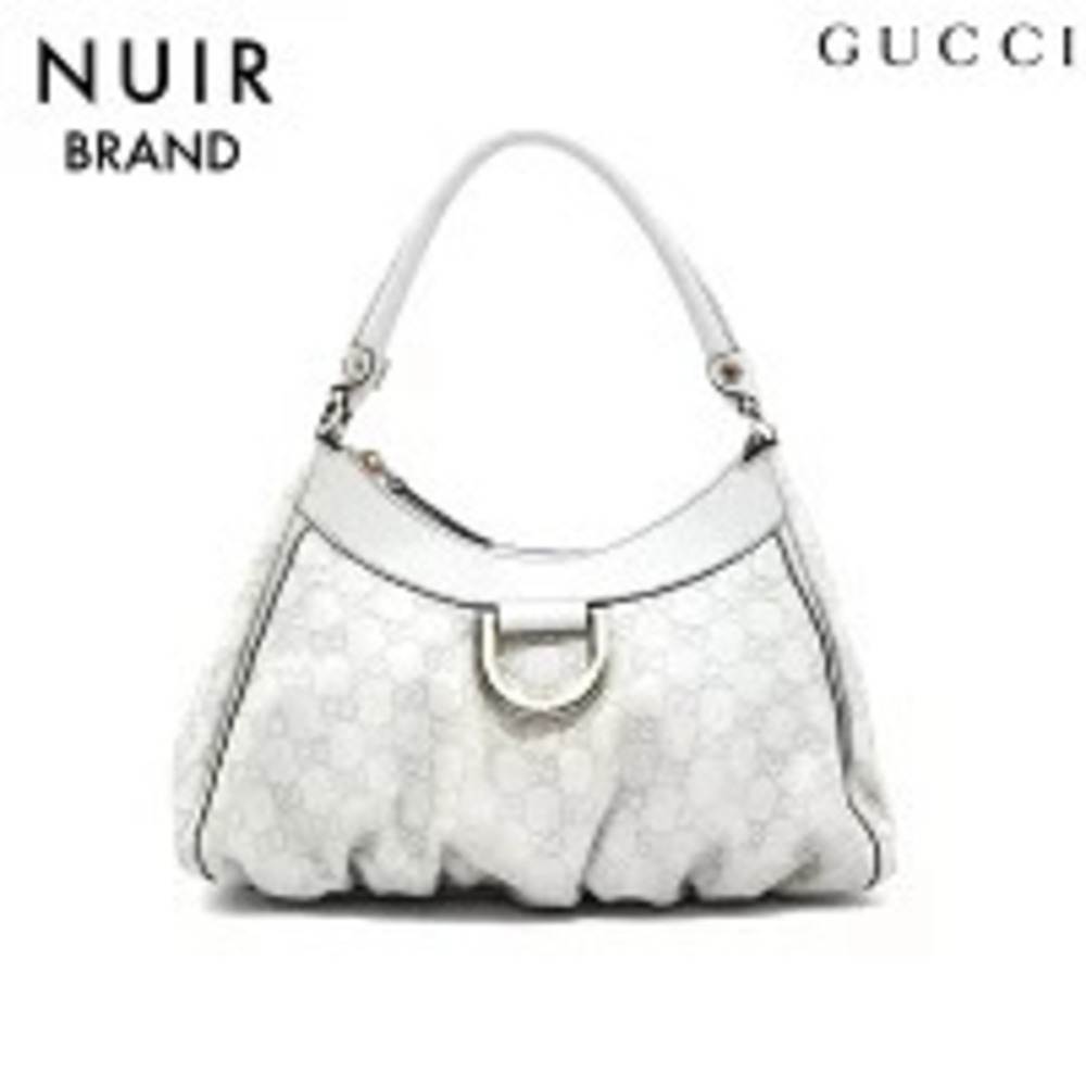 Gucci Leather Abbey Handbag Beige